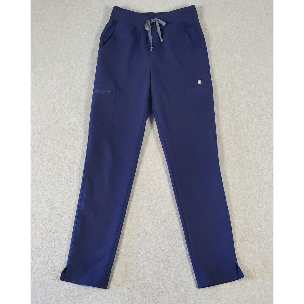 Figs Scrubs Yola High Waist Pants Womens Size XS Navy Blue Technical Medical
